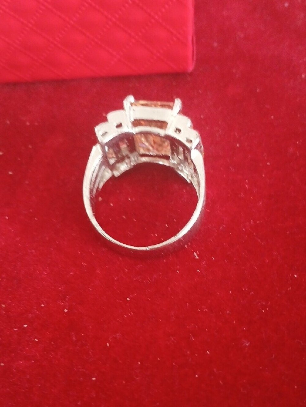 Champagne Crystal Statement Ring - Women Jewelry - Picture 5 of 6